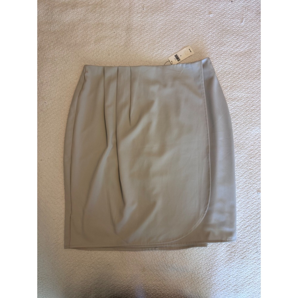 Banana Republic Gray Faux Wrap Pencil Skirt Draped Tulip Front Size 4 NWT